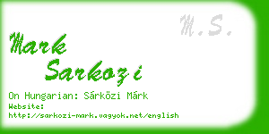 mark sarkozi business card